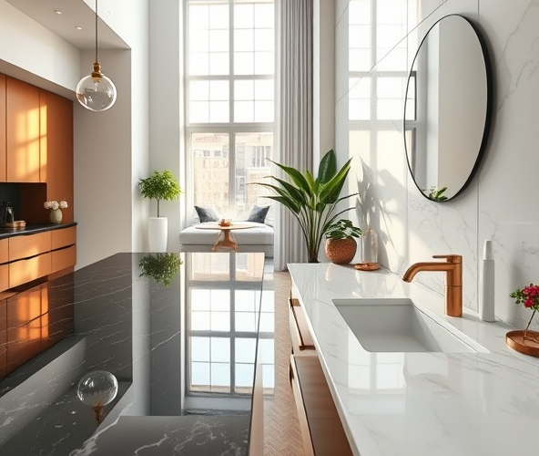 Czy polerowanie blatów z granitu i marmuru zwiększy atrakcyjność mieszkania?