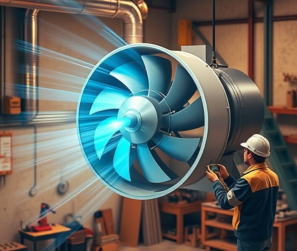 Jak dobrać moc wentylatora promieniowego do warsztatu 50 m2?