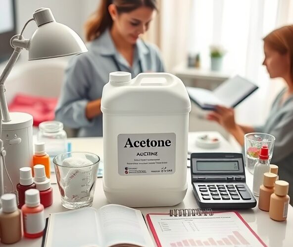 Jak obliczyć zapotrzebowanie na aceton kosmetyczny 5l w małym salonie?