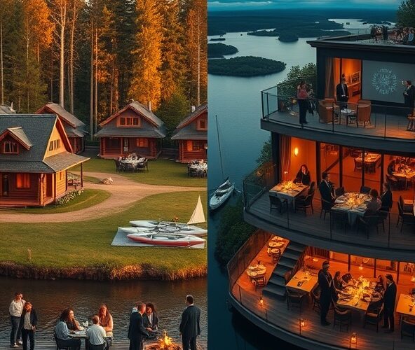 Domki czy hotel na imprezę firmową na Mazurach — co wybrać?