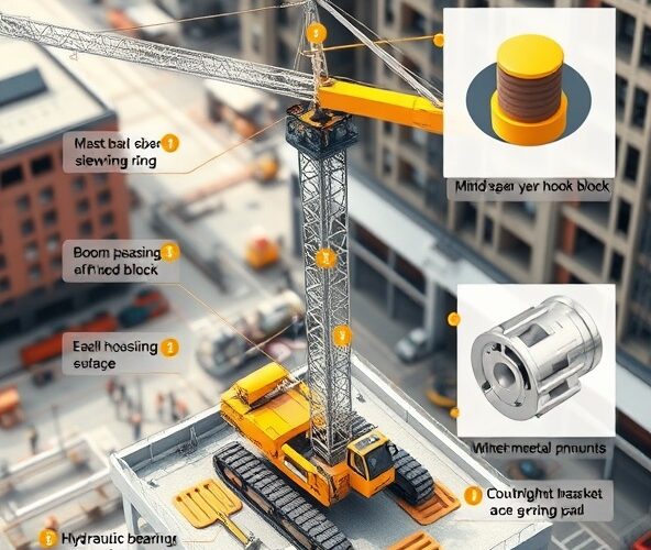 Gdzie zamontować czujniki drgań na mini żurawiu budowlanym?