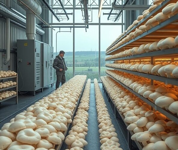 Ile kWh baterii potrzebuje pieczarkarnia w Mazowieckiem na 4h?