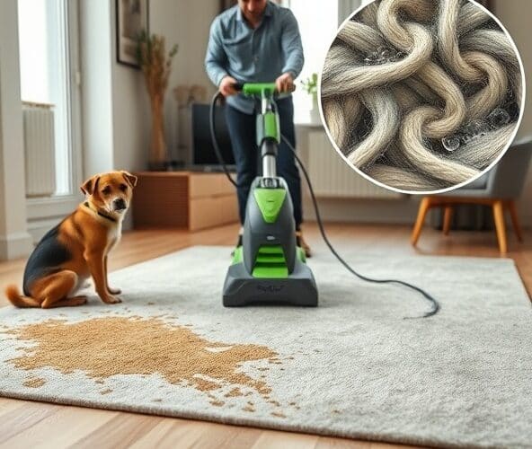 Czy pranie dywanów Tychy usunie mocz psa z wełny bez odbarwień?