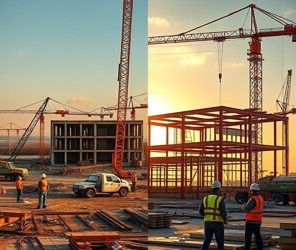 Czy profesjonalny wynajem dźwigów do montażu konstrukcji obniży straty?