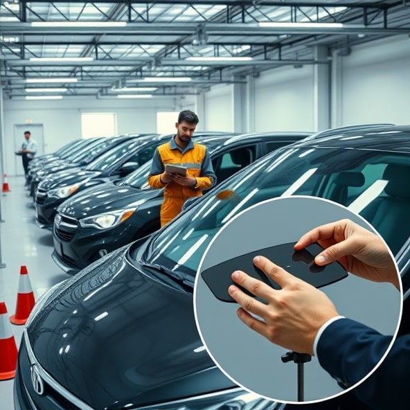 wymiana szyby przedniej w samochodzie