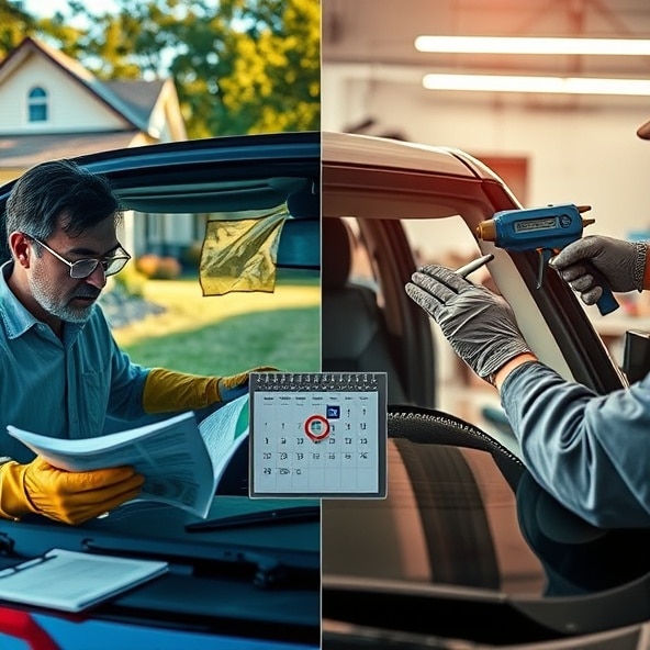 wymiana szyby przedniej w samochodzie