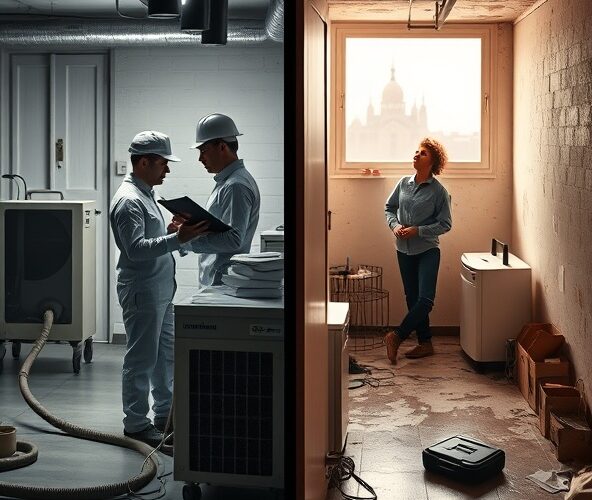 Czy przy osuszaniu piwnicy w Warszawie przed sprzedażą lepiej wybrać firmę z gwarancją czy samodzielne działanie z wynajętym osuszaczem?