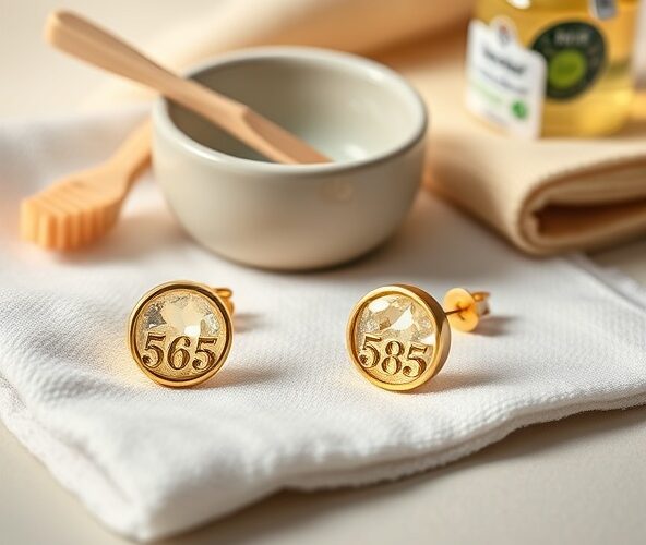 Jak łatwo pielęgnować złote kolczyki próby 585, żeby nie matowiały?