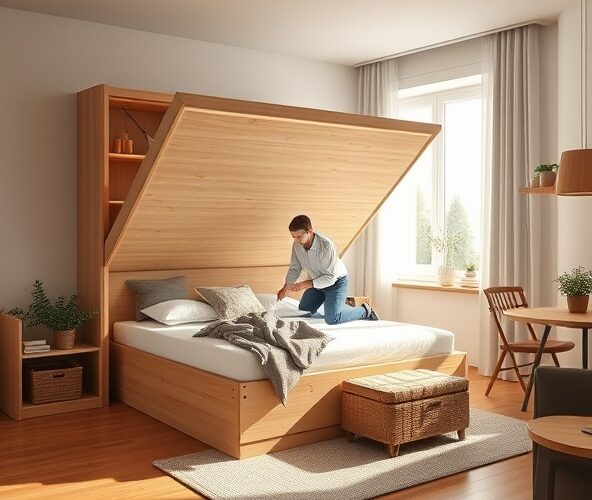 Czy łóżko bukowe z pojemnikiem 140×200 zwiększy funkcjonalność kawalerki?