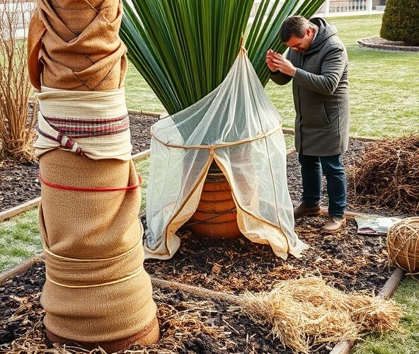 Jak zabezpieczyć palmy ogrodowe mrozoodporne w gruncie przed mrozem bez ogrzewania?