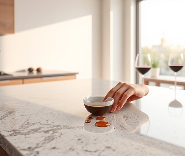 Jakie wykończenie kuchennego granitu w Warszawie najmniej podatne na plamy?