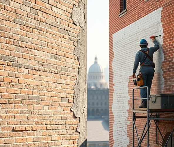 Piaskowanie elewacji z cegły w Warszawie: krótszy remont, trwalsza farba?