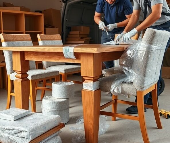 Jak pakować drewniane meble do jadalni, by uniknąć uszkodzeń?